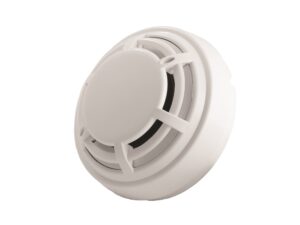 Smoke detector with a built-in alarm, essential for fire safety in homes and businesses, featuring early smoke detection and fire prevention technology.